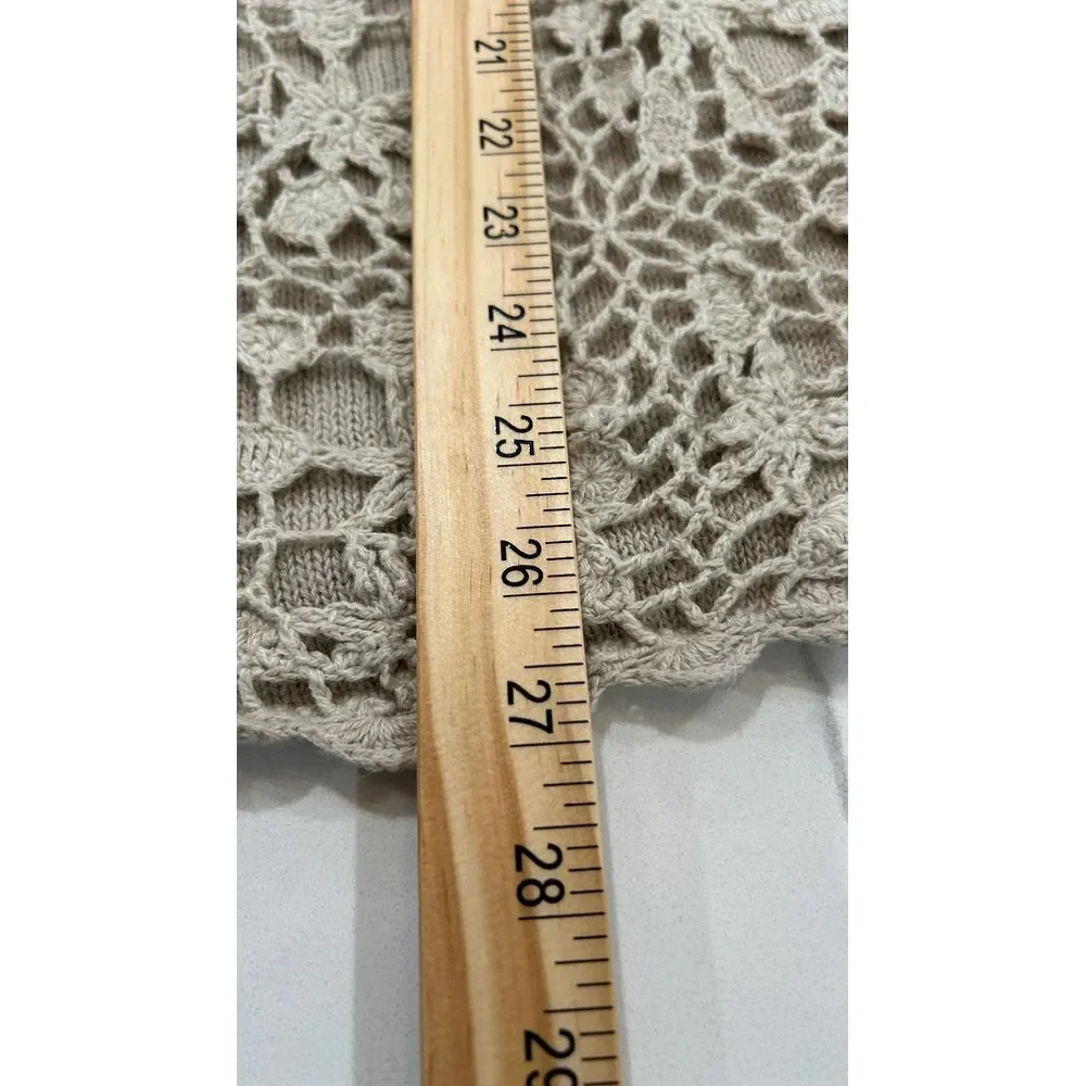 Y2K Vtg 90s Dana Scott Medium Crochet‎ Sweater Long Sleeve Hippie Granny - Picture 8 of 9